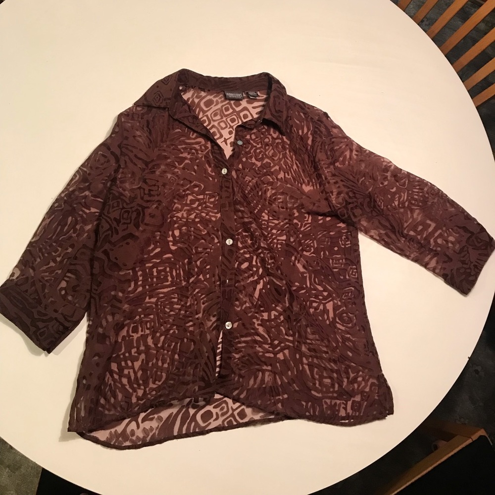Chico’s | Women’s Size 2 | Sheer Button Down Shirt
